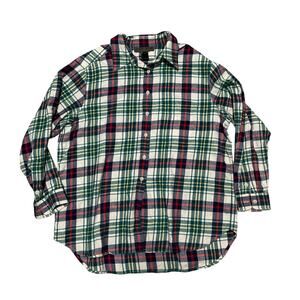 Jones Jeans Men's Plaid Flannel Green Blue Button Down Collared Shirt 2XL